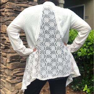 Shark bite lace cardigan